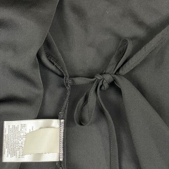 BCBGeneration D-Ring Wrap Top Women’s Medium Black Basic Dark Academia Corpcore - Picture 12 of 16